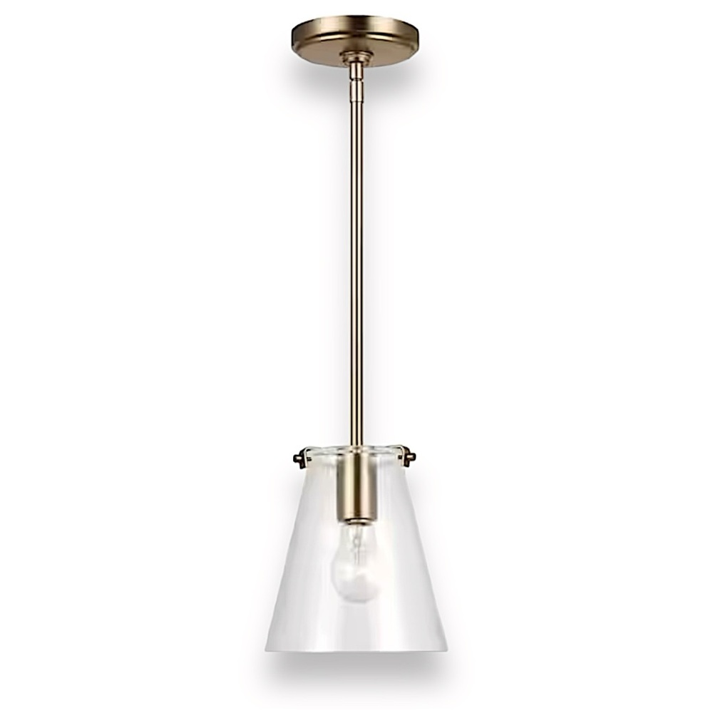 Generation Lighting Blaine 1-Light Satin Brass Hanging Pendant W/ Shade New